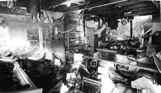 From the Archives: Interior shot at the Kreb's fire on 12/28/77